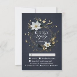 Coroa Floral de Ouro Branco Casamento RSVP Respond