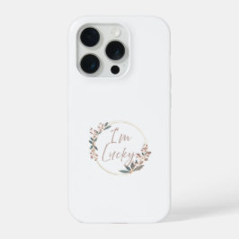 Coroa Floral Rosa Elegante com Citação 'Tenho Sort