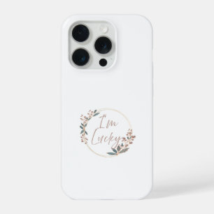 Coroa Floral Rosa Elegante com Citação 'Tenho Sort