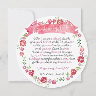 Coroa Floral Você Será Minha Dama de Flores Cartão