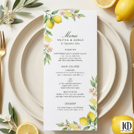 Coroa Menu de Casamento Mediterrâneo Citrino