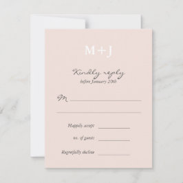 Coroa Monograma Rústica Rosa Casamento RSVP respos