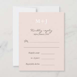 Coroa Monograma Rústica Rosa Casamento RSVP respos