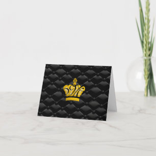 Coroa Monogrammed elegante cartão preto adornado