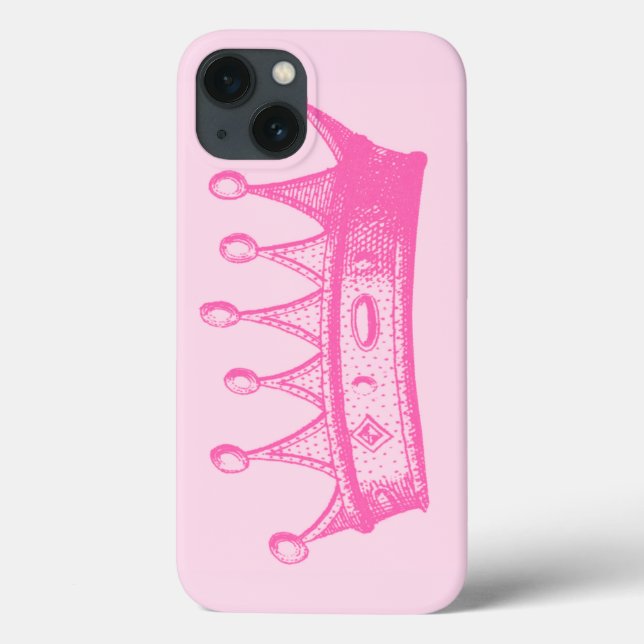 Coroa princesa magenta em fundo rosa (Verso)