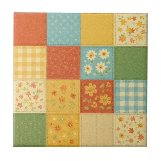 Corpo Amarelo Quilt Rustic Farmhouse Floral (Frente)