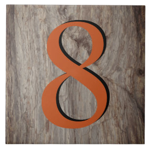 Corpo Brilhante de Cobre Número Azulejo 8 na Cinz