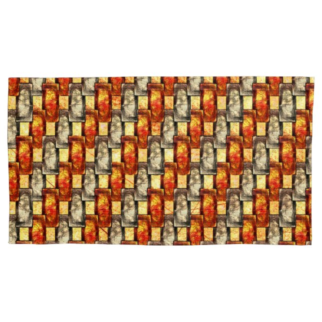 Corpo retangular esculpido avermelhado e bege alin (Frente-Esquerda)