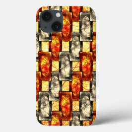 Corpo retangular esculpido avermelhado e bege alin