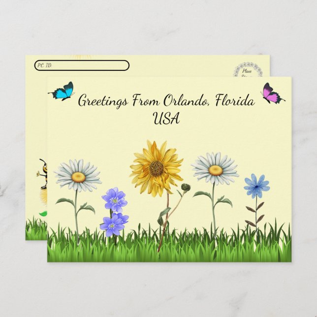 Correção de Saudações Florais Cutes do Cartão Post (Frente/Verso)