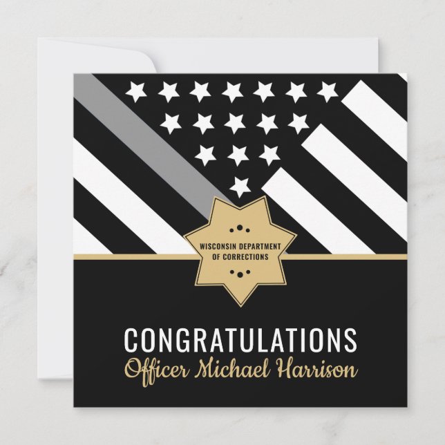 Corrections Officer Thin Silver Line Graduation (Frente)