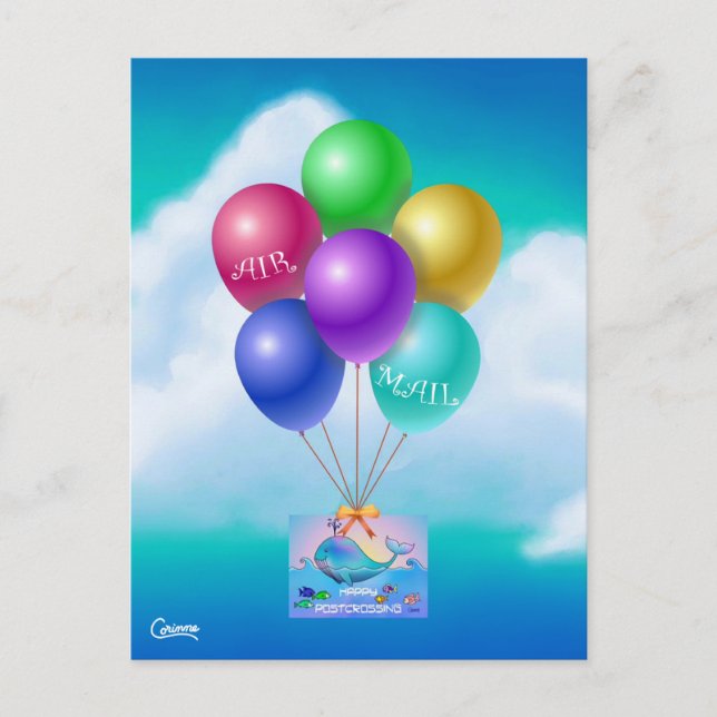 Correio aéreo - Baleia de travessia - Cartão posta (Frente)