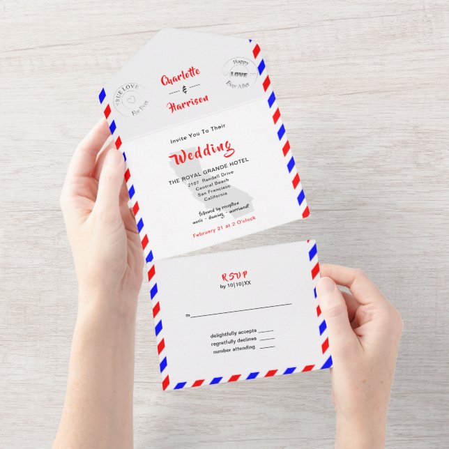 Correio de Casamento de Destino da Califórnia (Aba destacável)