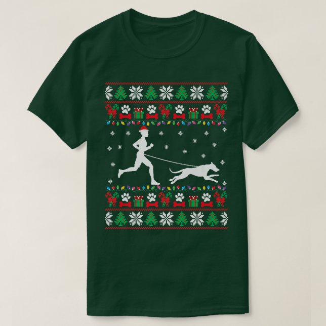 Correndo Com Cães Suéter De Natal Feio Correndo X (Frente do Design)