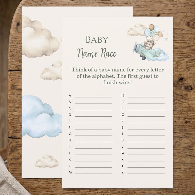 Corrida de Nomes de Bebê Urso de Pelúcia Jogo de C (Baby Name Race Bearly Wait Airplane Boy Game)