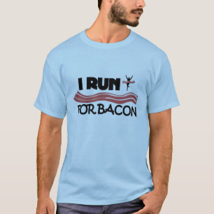 Corro para Bacon - Camisa Engraçado de Corrida par