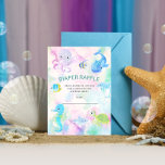 Corte debaixo da Fralda do mar Cartão de Bilhete d<br><div class="desc">A nossa coleção "Cute under The Sea Chá de fraldas" apresenta uma suave camada de aquarela com belas ilustrações da criatura do mar em cores pastel. Todos os scripts estão em uma combinação de uma fonte serif e manuscrita com cores que você pode alterar à medida que vê o ajustado....</div>