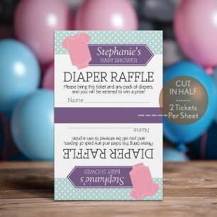 Corte na metade para 2 Fraldas Raffle - Chá de fr