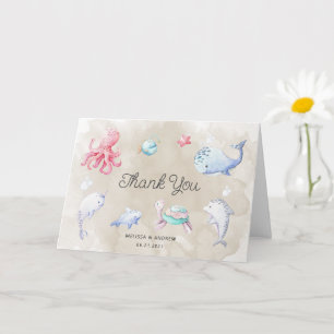 Corte sob o Cartões de agradecimentos do Chá de fr