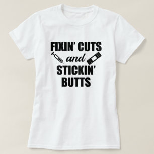Cortes de Fixin e camisa engraçada da enfermeira