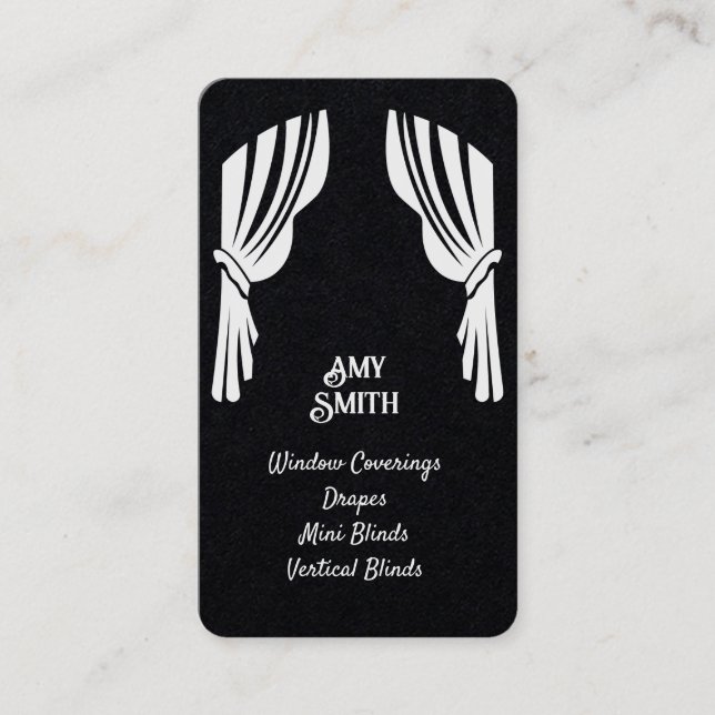 Cortina Coberturas de Janela Cartão de visita de Q (Frente)