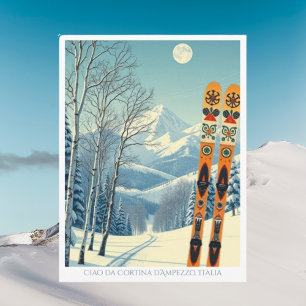 Cortina d’Ampezzo Itália ski Cartão postal