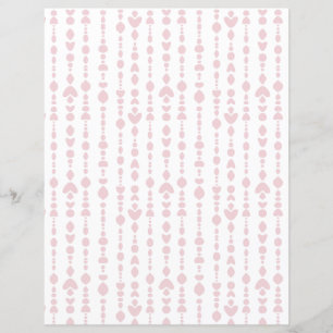 Cortina de Contas Rosa Simples em Papel Branco par