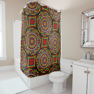 Cortina Para Box 0129 - Mandala Pattern - Chá Curtain