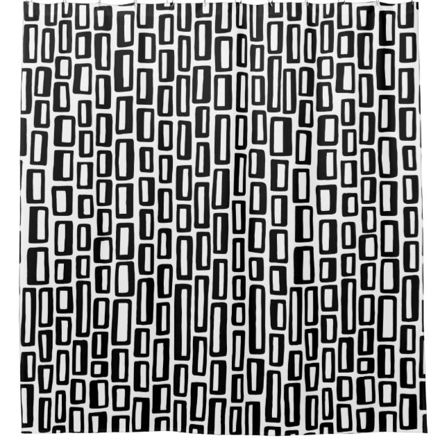 Cortina Para Box 200515 - Preto em branco (Frente)