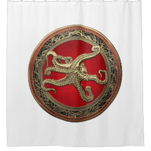 Cortina Para Box [300] Octopus Dourado sagrado na postura defensiva