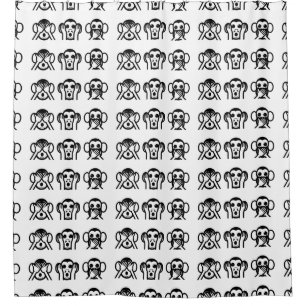 Cortina Para Box 3 Macacos Sábios Emoji