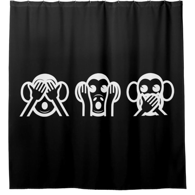 Cortina Para Box 3 Macacos Sábios Emoji (Frente)