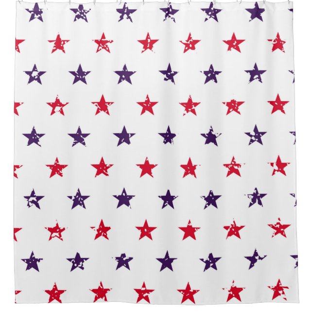 Cortina Para Box 4º de julho Stars Grunge Abstrato Seamless Pattern (Frente)