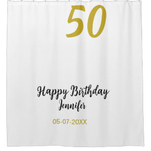 Cortina Para Box 50º aniversário adicionar nome data ano modelo neg