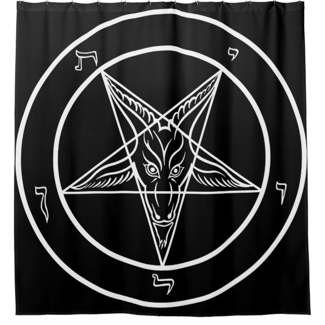 Cortina Para Box 6' enorme bandeira de x6 Baphomet (Frente)