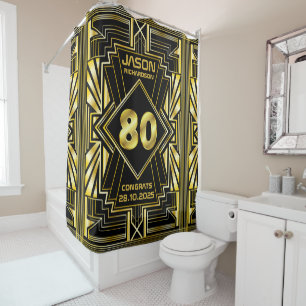 Cortina Para Box 80 Birthday Art Deco Dourado Excelente Negro Gatsb