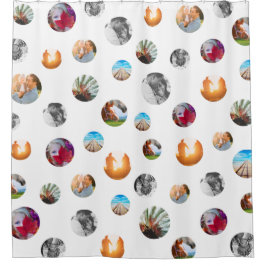 Cortina Para Box 8 bolinhas de fotos, círculos de Modelo, Tela bran