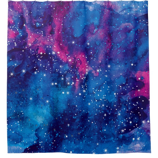 Cortina Para Box A galáxia espacial aquarela céu noturno com estrel (Frente)