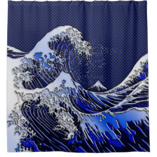 Cortina Para Box A grande onda de Hokusai no estilo do cromo