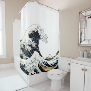 Cortina Para Box A Grande Onda de Kanagawa Hokusai, arte japonês