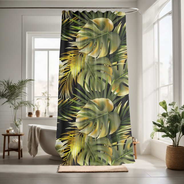 Cortina Para Box A natureza deixa flores decorativas chamativas (Criador carregado)