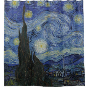 Cortina Para Box A Noite Estrelada, pintura a óleo, Vincent Van Gog