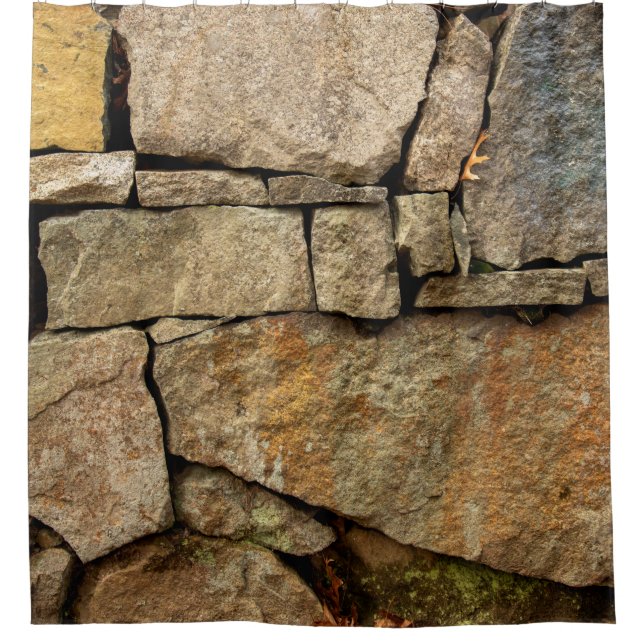 Cortina Para Box A stone wall made of cobblestones background textu (Frente)