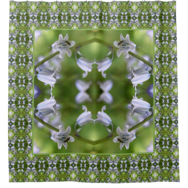 Cortina Para Box Abelha no Abstrato do ventilador Bluebell (Frente)