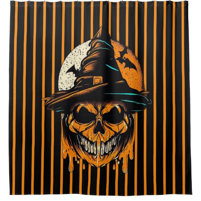 Cortina Para Box abóbora/Halloween/crânio/assustador (Frente)