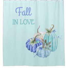 Cortina Para Box Abóbora Turquesa Azul Teal Outono
