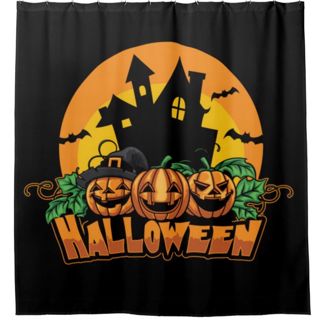Cortina Para Box Abóboras de Casa Assombrada de Halloween (Frente)