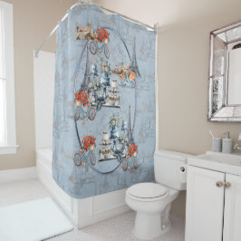 Cortina Para Box Abrace o país francês que vive no azul pálido refi