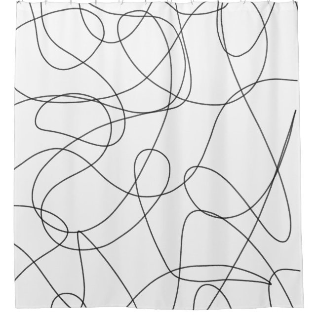 Cortina Para Box Abstract contemporary black and white lines (Frente)