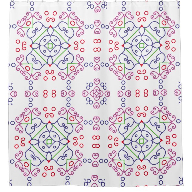 Cortina Para Box Abstract floral pattern designabstract, art, home  (Frente)